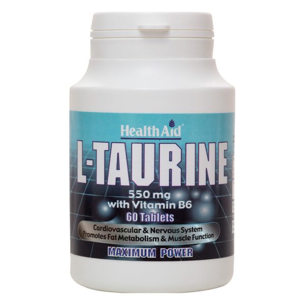 Health Aid L-Taurine 550mg + Vitamin B6 60tabs