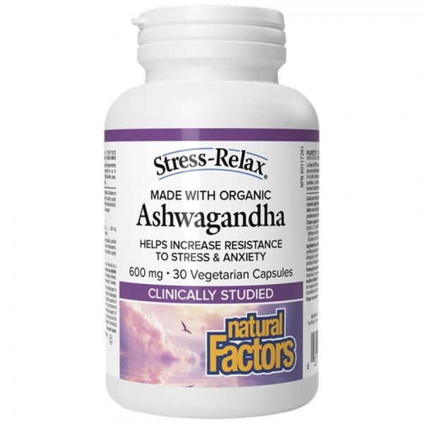 Natural Factors Ashwagandha 600mg 30 veg caps, Συμπλήρωμα Διατροφής με Ασβαγκάντα 30 κάψουλες