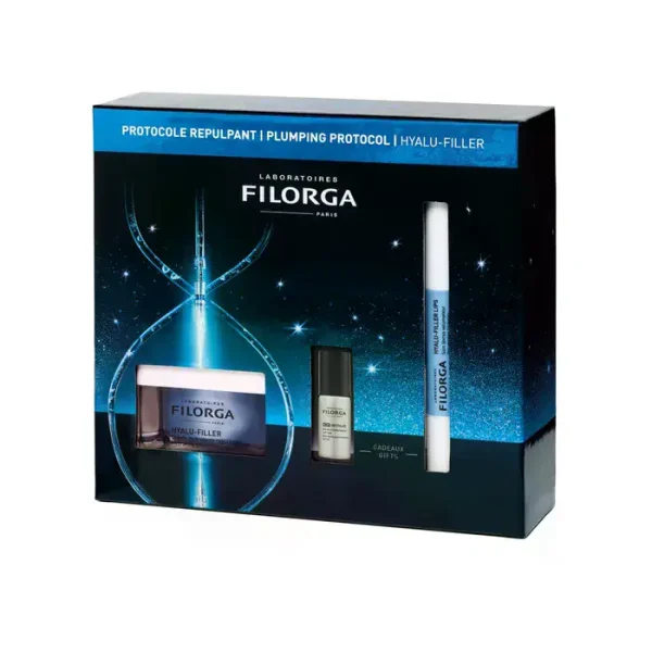 Filorga Xmas Promo Plumping Protocol Hyalu-Filler Αντιγηραντική Κρέμα Προσώπου με Υαλουρονικό Οξύ, 50ml, NCEF-Revitalize Serum Αντιρυτιδικός Ορός, 5ml, Lip Balm για Όγκο, 4g, 1σετ