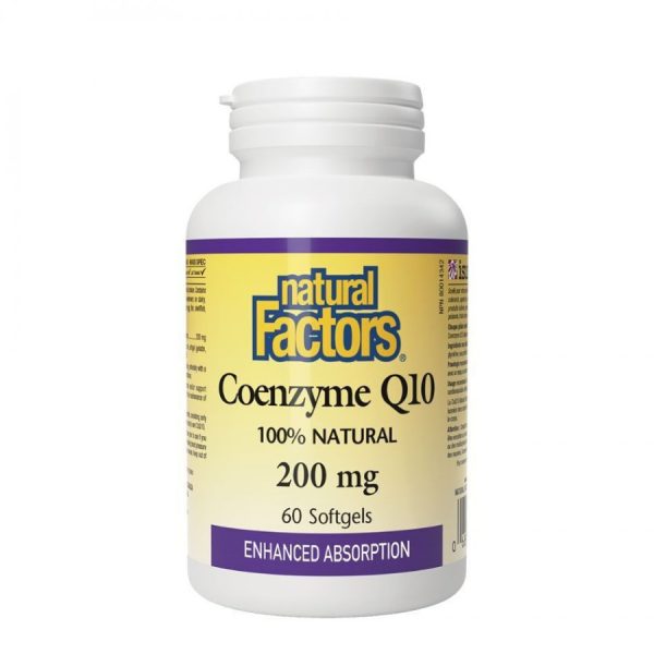 Natural Factors Coenzyme Q10 200mg Αντιοξειδωτικό 60 Μαλακές Κάψουλες