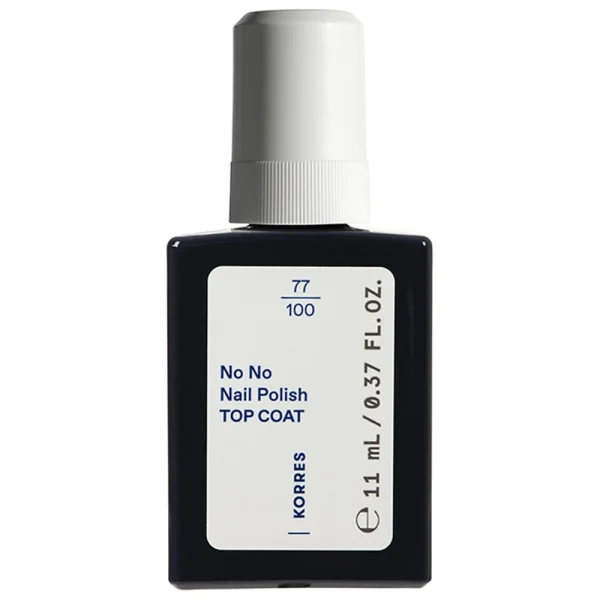 Korres No No Nail Polish Top Coat Υψηλής Φυσικής Περιεκτικότητας που Θωρακίζει το Χρώμα Μεγάλης Διάρκειας 11ml