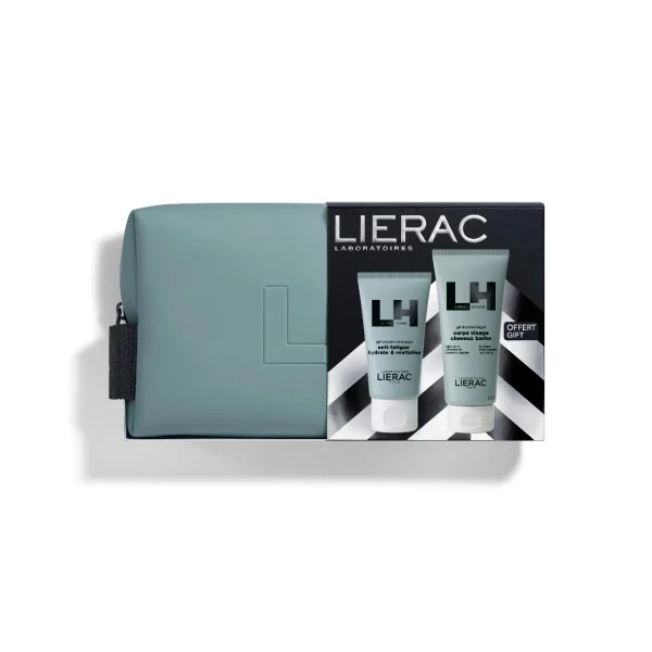 Lierac Homme Set Σετ Ανδρικής Περιποίησης με Energizing Moisturizing Gel Τζελ Ενυδάτωσης Προσώπου για Άνδρες, 50ml & Δώρο All-Over Shower Gel Ανδρικό Αφρόλουτρο, 200ml & Νεσεσέρ, 1τεμ, 1σετ