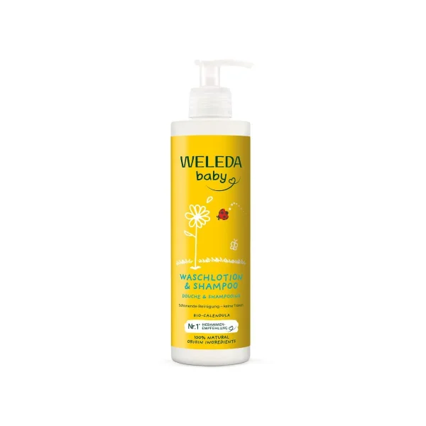 Weleda Baby Body Wash & Shampoo with Calendula Ήπιο Βρεφικό Σαμπουάν Καλέντουλας & Αφρόλουτρο 400ml