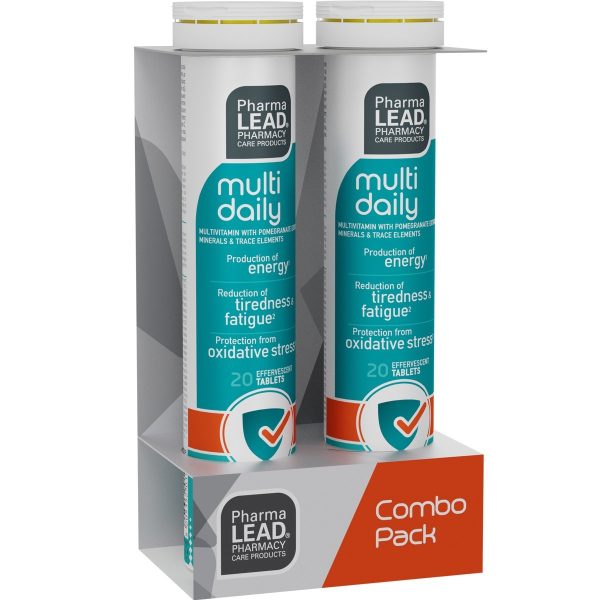 Pharmalead Promo Multi Daily Orange Συμπλήρωμα Διατροφής Βιταμινών, Μετάλλων & Εκχυλίσματος Ροδιού για Ενέργεια, Κατά της Κούρασης & Κόπωσης με Αντιοξειδωτικές Ιδιότητες με Γεύση Πορτοκάλι 40 Effer.tabs (2x20 Effer.tabs)