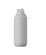 Chilly's Series 2 Flip Μπουκάλι Θερμός Ανοξείδωτο BPA Free 500ml Granite Grey με Καλαμάκι και Καπάκι-Θηλιά (Loop)