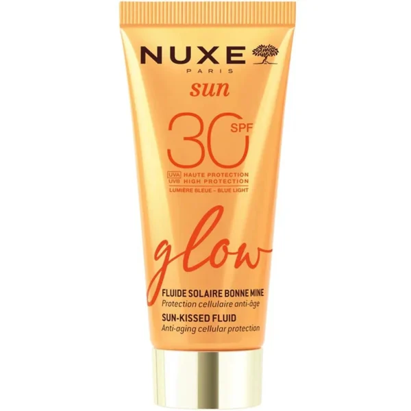 Nuxe Sun Glow Spf30 Sun-Kissed Fluid Λεπτόρευστη Αντηλιακή Κρέμα Προσώπου Υψηλής Προστασίας Κατάλληλη για Όλους τους Χρωματικούς Τόνους Επιδερμίδας 40ml