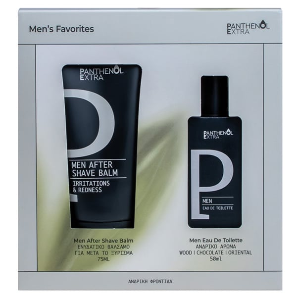 Panthenol Extra Promo Men's Favourite After Shave Balm, 75ml & Άρωμα Wood-Chocolate-Oriental, 50ml, 1σετ
