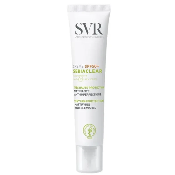 SVR Sebiaclear Creme SPF50+ Ενυδατική Ματ Κρέμα Προσώπου με αντιηλιακό δείκτη 40ml