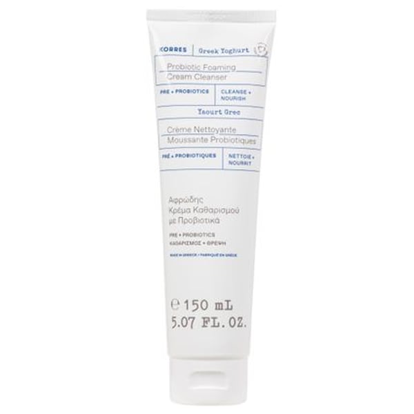 Korres Greek Yoghurt Probiotic Foaming Cream Cleanser Pre + Probiotics Αφρώδης Κρέμα Καθαρισμού Προσώπου Ελληνικό Γιαούρτι & Πρεβιοτικά-Πρoβιοτικά, 150ml