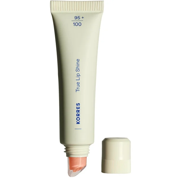 Korres True Lip Shine Balm Χειλιών Απαλού Χρώματος με Λαμπερό Αποτέλεσμα που δεν Κολλάει 10ml - 03 Peach Shimmer