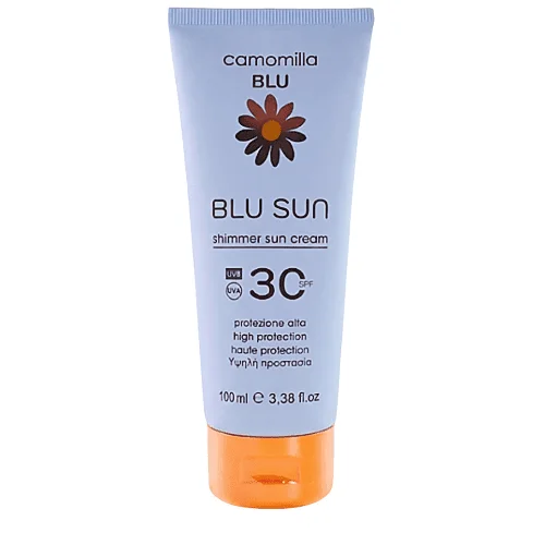 Camomilla Blu Shimmer Sun Cream SPF30 Αντιηλιακή Κρέμα Σώματος με χρυσό ιριδισμό 100ml