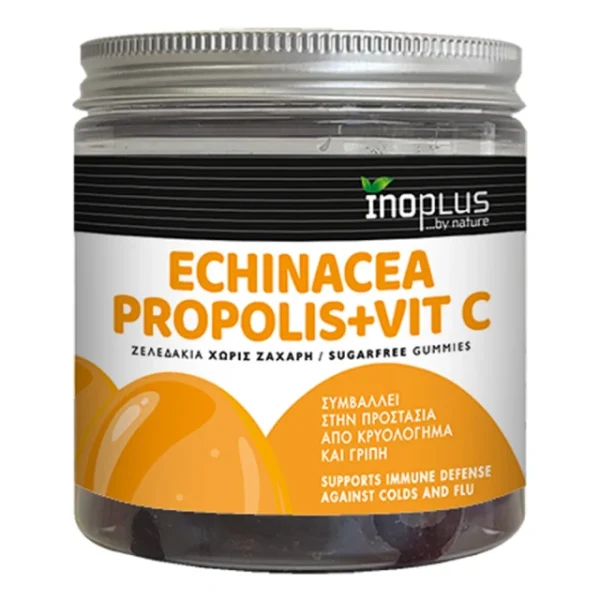 Inoplus Echinacea Propolis + Vitamin C Προστασία από Κρυολόγημα & Γρίπη Πορτοκάλι 60 Ζελεδάκια