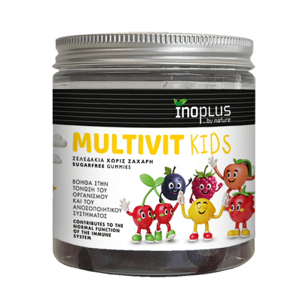 Inoplus Multivit Kids Παιδική Πολυβιταμίνη για Τόνωση του Οργανισμού & του Ανοσοποιητικού Tutti Frutti 60 Ζελεδάκια