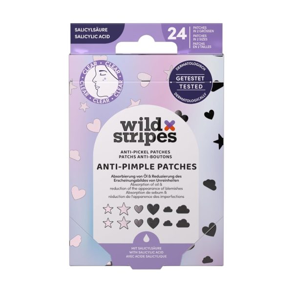 Wild Stripes Anti-Pimple Patches Holo Clear with Salicylic Acid Επιθέματα για Σπυράκια με Σαλικυλικό Οξύ, 24τεμ