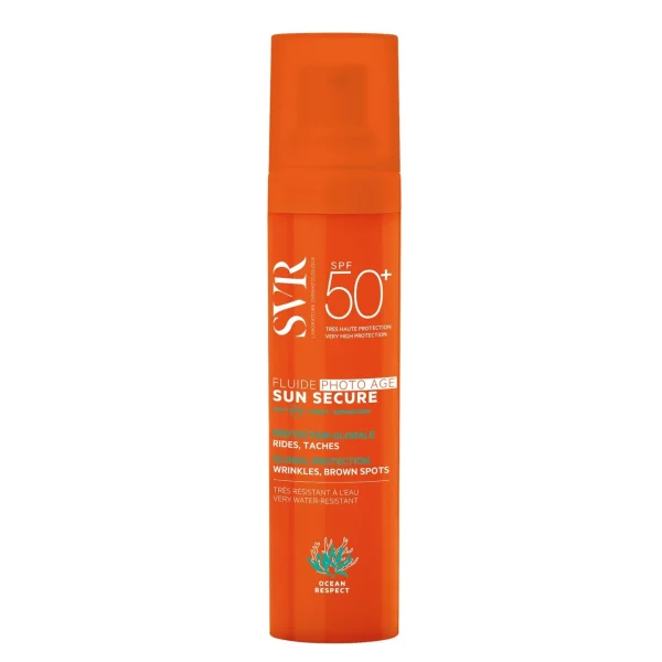 SVR Sun Secure Spf50+ Wrinkles & Brown Spots Photo-Age Fluide Λεπτόρρευστο Αντηλιακό Προσώπου Πολύ Υψηλής Προστασίας Κατά της Φωτογήρανσης, των Ρυτίδων & Μαύρων Κηλίδων 40ml