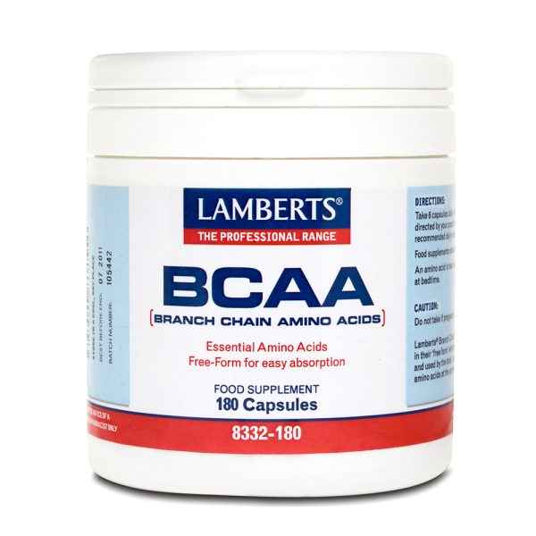 Lamberts Bcaa Συμπλήρωμα Διατροφής με Συνδυασμό Τριών Αμινοξέων 180 Κάψουλες