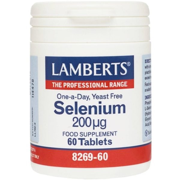 Lamberts Selenium 200MCG Αποτελεί Ζωτικό Συστατικό των Μηχανισμών Άμυνας του Οργανισμού Έναντι στο Οξειδωτικό Στρες, 60tabs