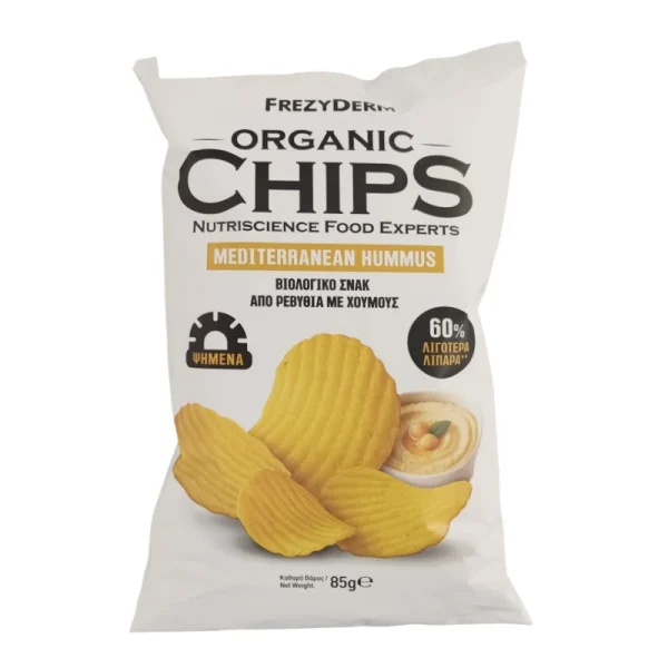 Frezyderm Organic Chips Mediterranean Hummus Βιολογικό Σνακ Από Rεβύθια Με Χούμους, 85gr