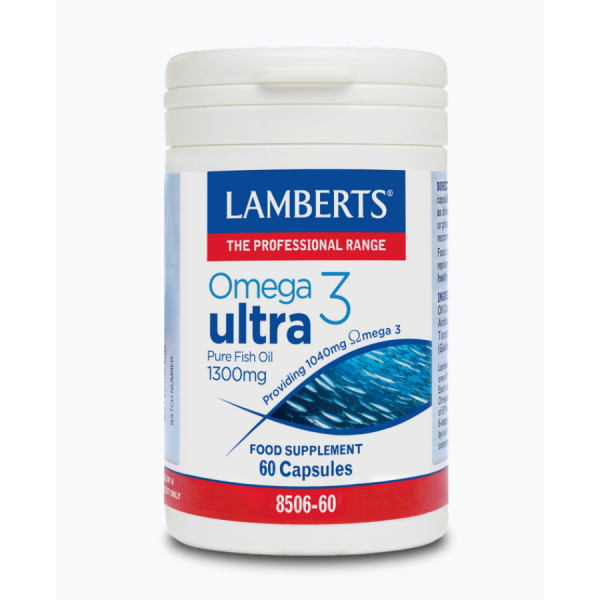Lamberts Omega 3 Ultra Pure Fish Oil 1300mg Συμπλήρωμα Ω3 Λιπαρών Οξέων, 60caps