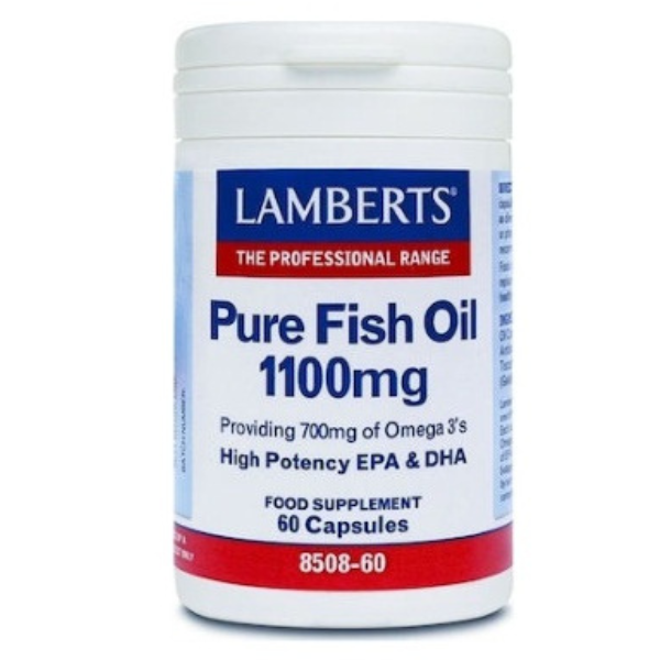 Lamberts Pure Fish Oil, Ω3 Λιπαρά Οξέα 1100mg 60Caps