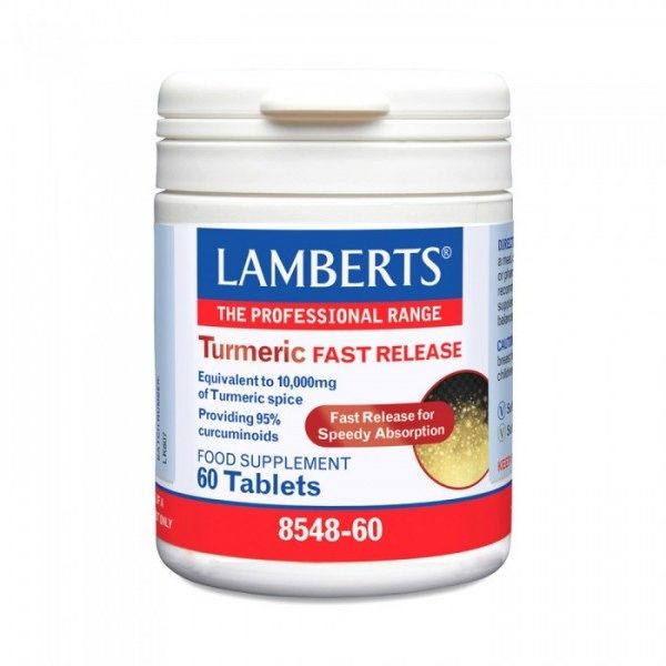 Lamberts Turmeric Fast Release Συμπλήρωμα Διατροφής Κουρκουμίνης 60 ταμπλέτες
