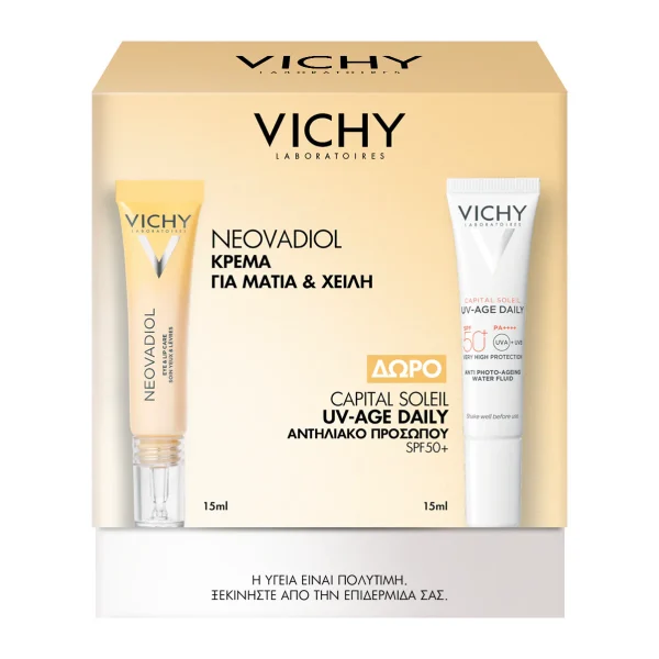 Vichy Promo Neovadiol Eye & Lip Cream - Συσφικτική Κρέμα Για Μάτια & Χείλη, 15ml & ΔΩΡΟ Capital Soleil UV-AGE - Αντηλιακό Προσώπου Κατά Της Φωτογήρανσης Spf50+, 15ml