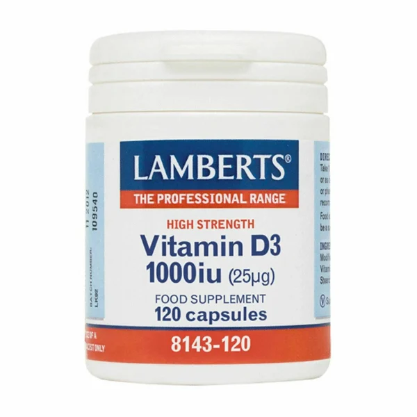 Lamberts Vitamin D3 Βιταμίνη για Ενίσχυση του Ανοσοποιητικού & την Υγεία των Οστών 1000iu 120 κάψουλες