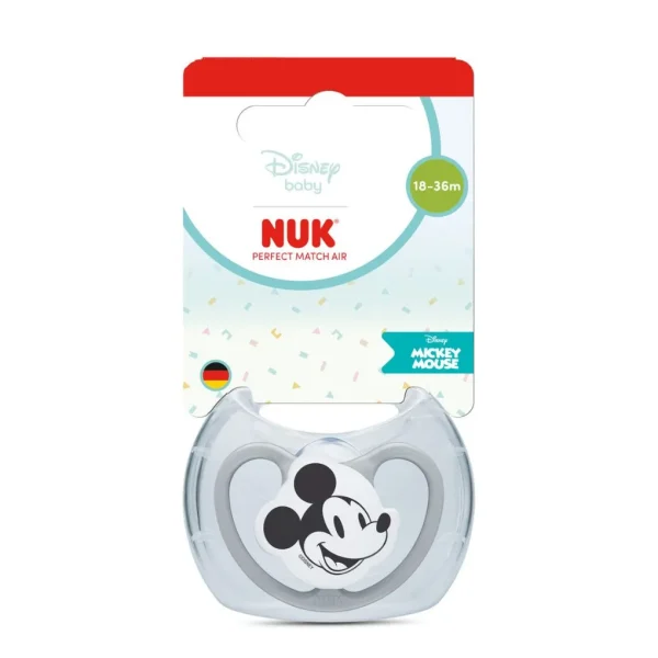 Nuk πιπίλα σιλικόνης perfect match air mickey 18-36m grey