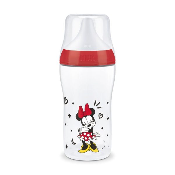 Nuk πλαστικό μπιμπερό με θηλή σιλικόνης perfect match temperature control 3m+ 260ml minnie
