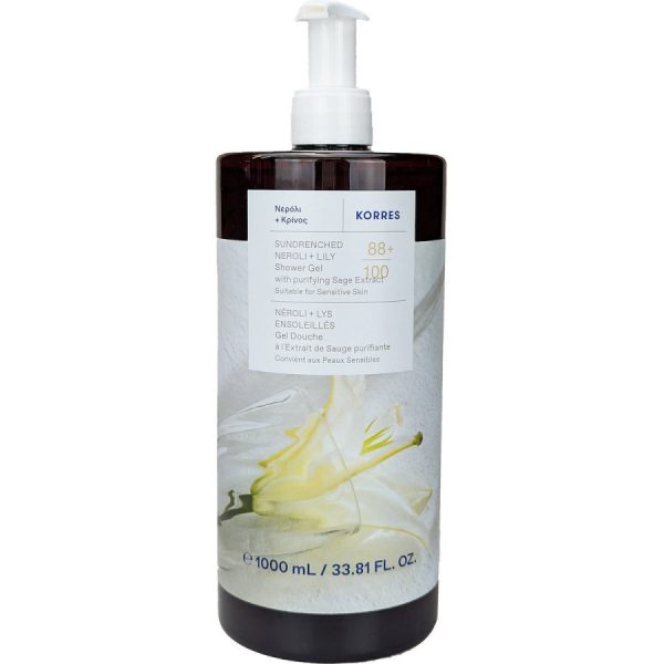 Korres With Purifying Sage Extract Neroli & Lily Shower Gel Ενυδατικό, Αναζωογονητικό Αφρόλουτρο με Δροσιστικό Άρωμα από Νερολί & Κρίνο 1L