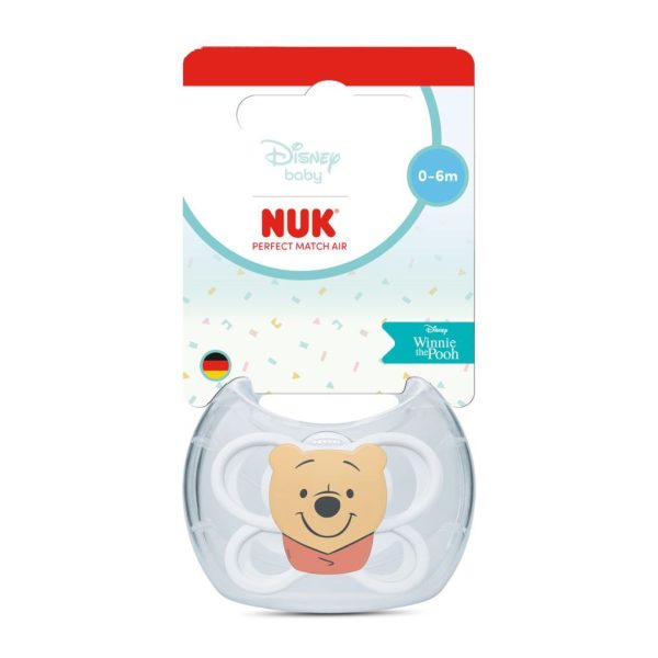Nuk πιπίλα σιλικόνης perfect match air disney winnie the pooh 0-6m white