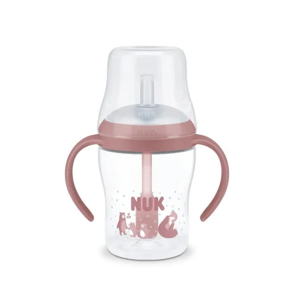 Nuk εκπαιδευτικό ποτηράκι με καλαμάκι perfect match 8m+ 150ml bear