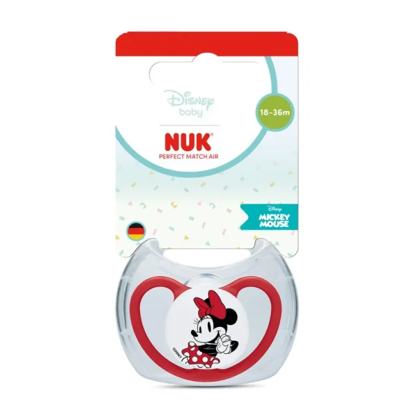 Nuk πιπίλα σιλικόνης perfect match air minnie 18-36m red