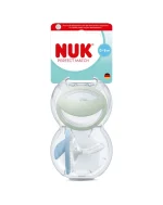 Nuk πιπίλες σιλικόνης 2τμχ perfect match air με θήκη 0-6m green/blue