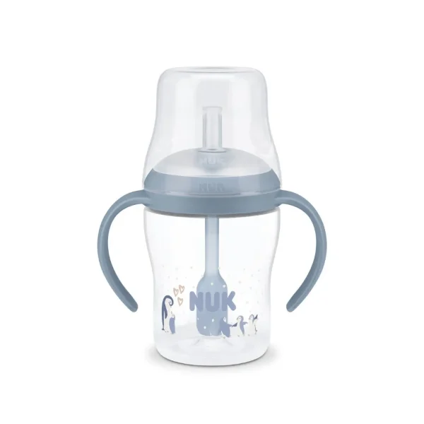 Nuk εκπαιδευτικό ποτηράκι με καλαμάκι perfect match 8m+ 150ml pengiun