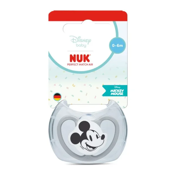 Nuk πιπίλα σιλικόνης perfect match air mickey 0-6m grey