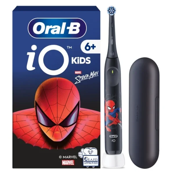 Oral-B iO Kids Spider-Man Black Παιδική Ηλεκτρική Οδοντόβουρτσα με Χρονομετρητή & Θήκη Ταξιδίου 6+