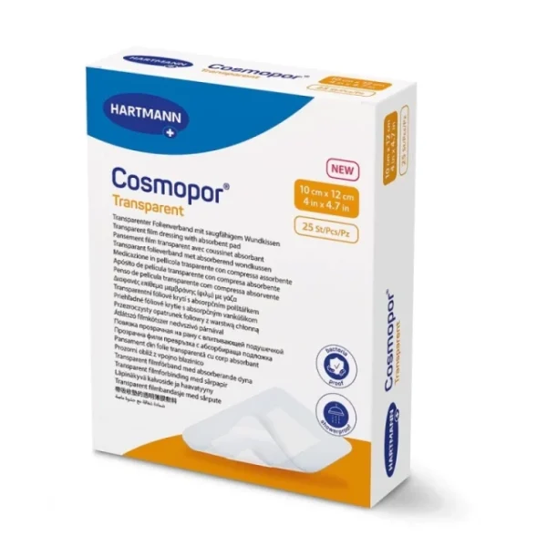 Hartmann Cosmopor Transparent Αδιάβροχη Αποστειρωμένη Αυτοκόλλητη Γάζα 10 Χ12 cm 1 τμχ