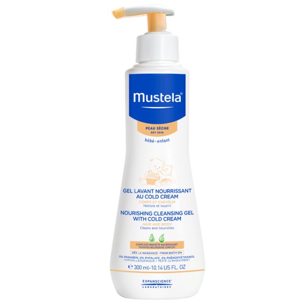 Mustela Nourishing Cleansing Gel Cold Cream Ενυδατικό Αφροντούς για Σώμα & Μαλλιά με Βιολογικό κερί μέλισσας 300ml