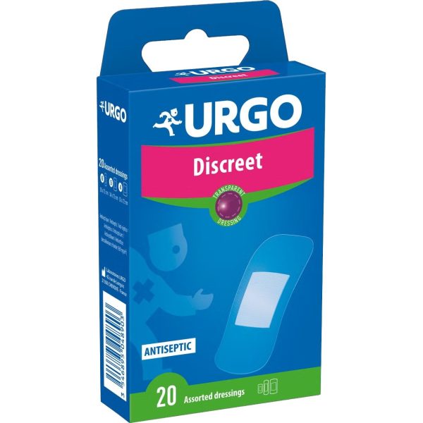 Urgo Discreet Transparent Pads Αυτοκόλλητα Επιθέματα Πληγών 20 Τεμάχια