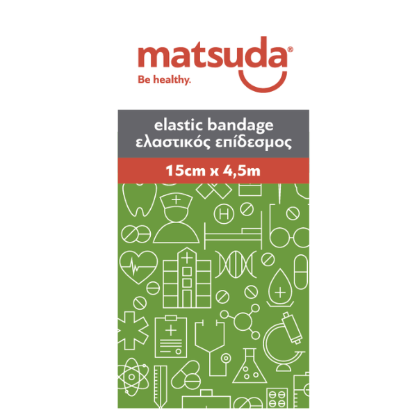 Matsuda Ελαστικός Επίδεσμος Λευκός 15cmx4.5m, 1τεμ