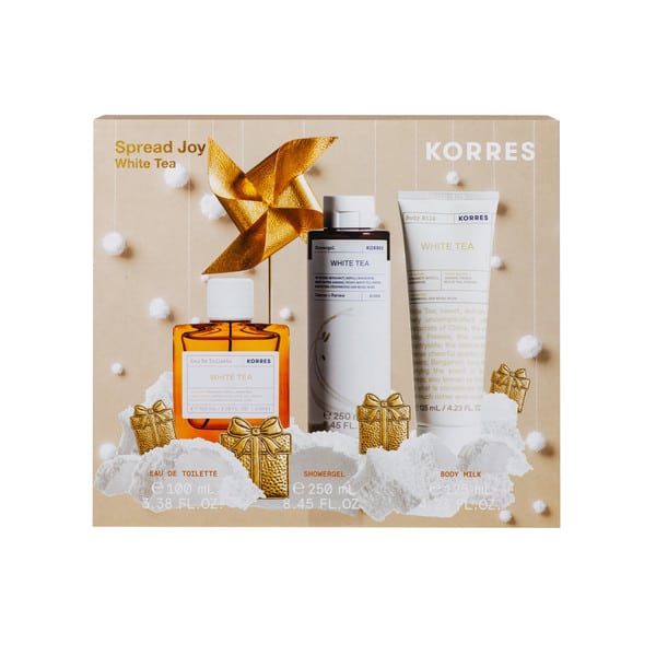 Korres Promo Spread Joy με White Tea Eau De Toilette Γυναικείο Άρωμα, 100ml & White Tea Showergel Αφρόλουτρο, 250ml & White Tea Body Milk Γαλάκτωμα Σώματος, 125ml, 1σετ