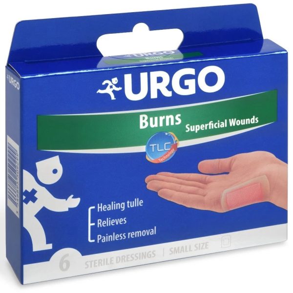 Urgo Burns & Superficial Wounds Dressings Αποστειρωμένα Εμποτισμένα Επιθέματα για την Αποτελεσματική Αντιμετώπιση Εγκαυμάτων 1ου & Επιφανειακού 2ου Βαθμού 6 Τεμάχια