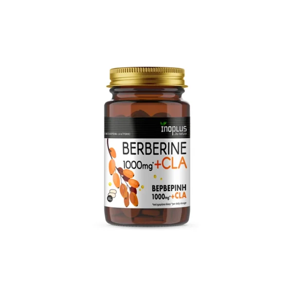 Inoplus Berberine 1000mg + CLA (60 caps) - Βερβερίνη & Συζευγμένο Λινολεϊκό Οξύ για Μεταβολισμό & Διαχείριση Βάρους
